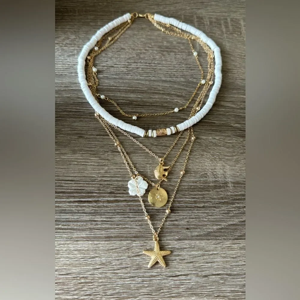 Bohemian multi layers necklace A352 - Picture 3 of 4